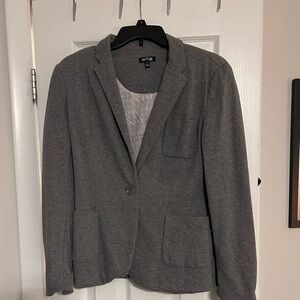 Apt. 9 Gray Blazer with Tailored Fit and Notched Lapel